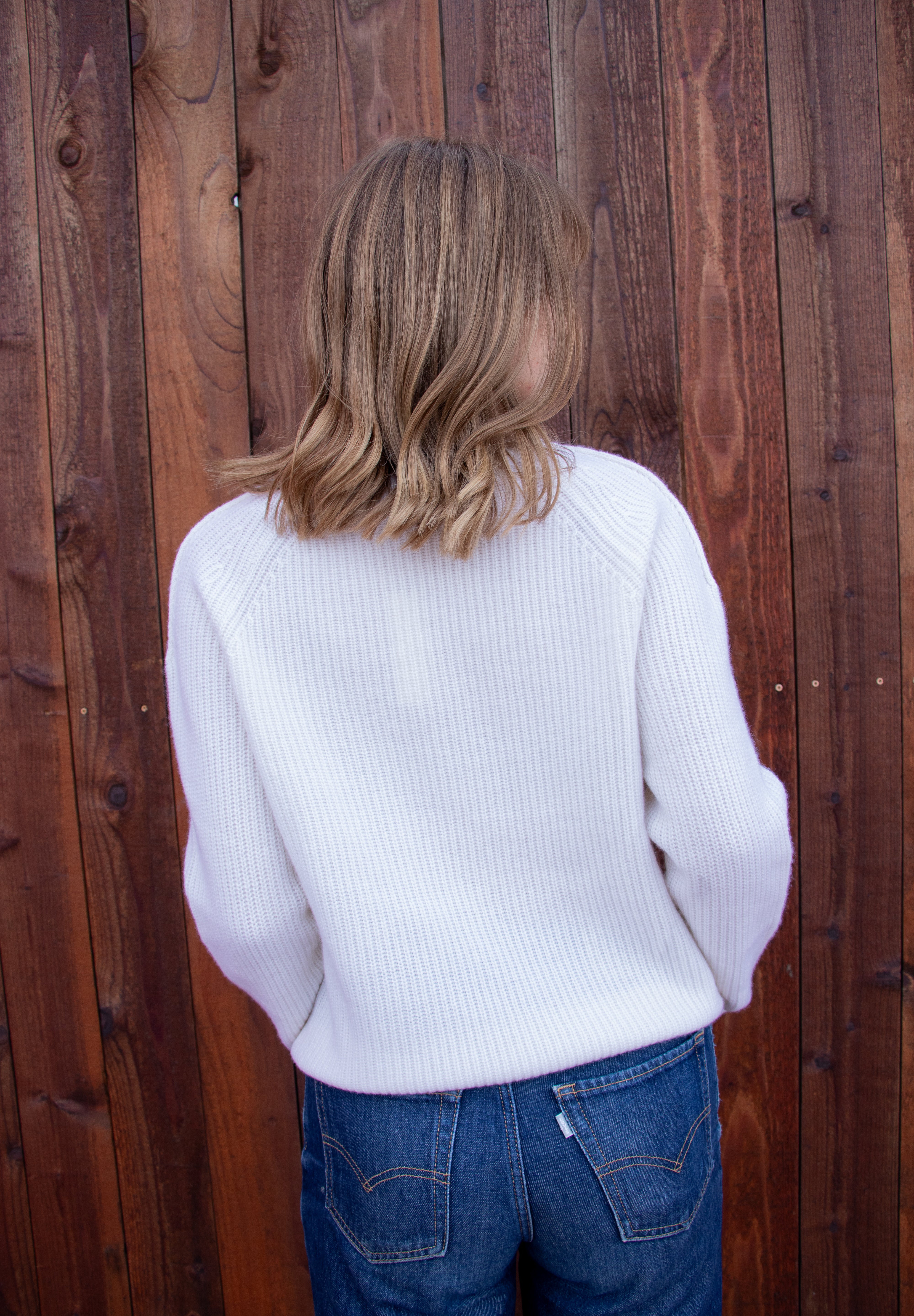 Cashmere Rib Pullover - Coconut