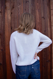 Cashmere Rib Pullover - Coconut