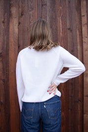 Cashmere Rib Pullover - Coconut