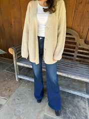 Cashmere Rib Cardigan - Sand