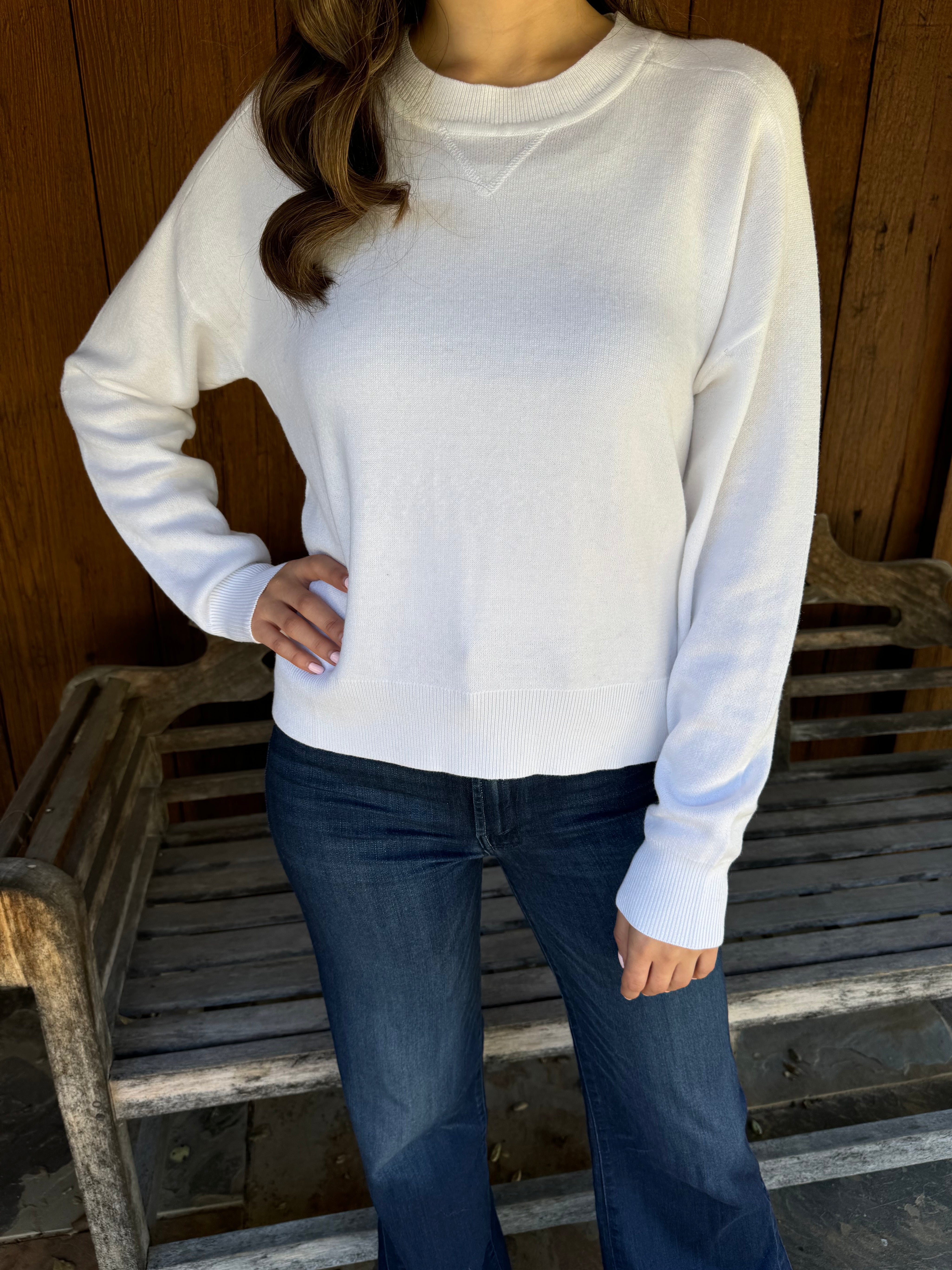 Luxe Cotton Sweater - Coconut