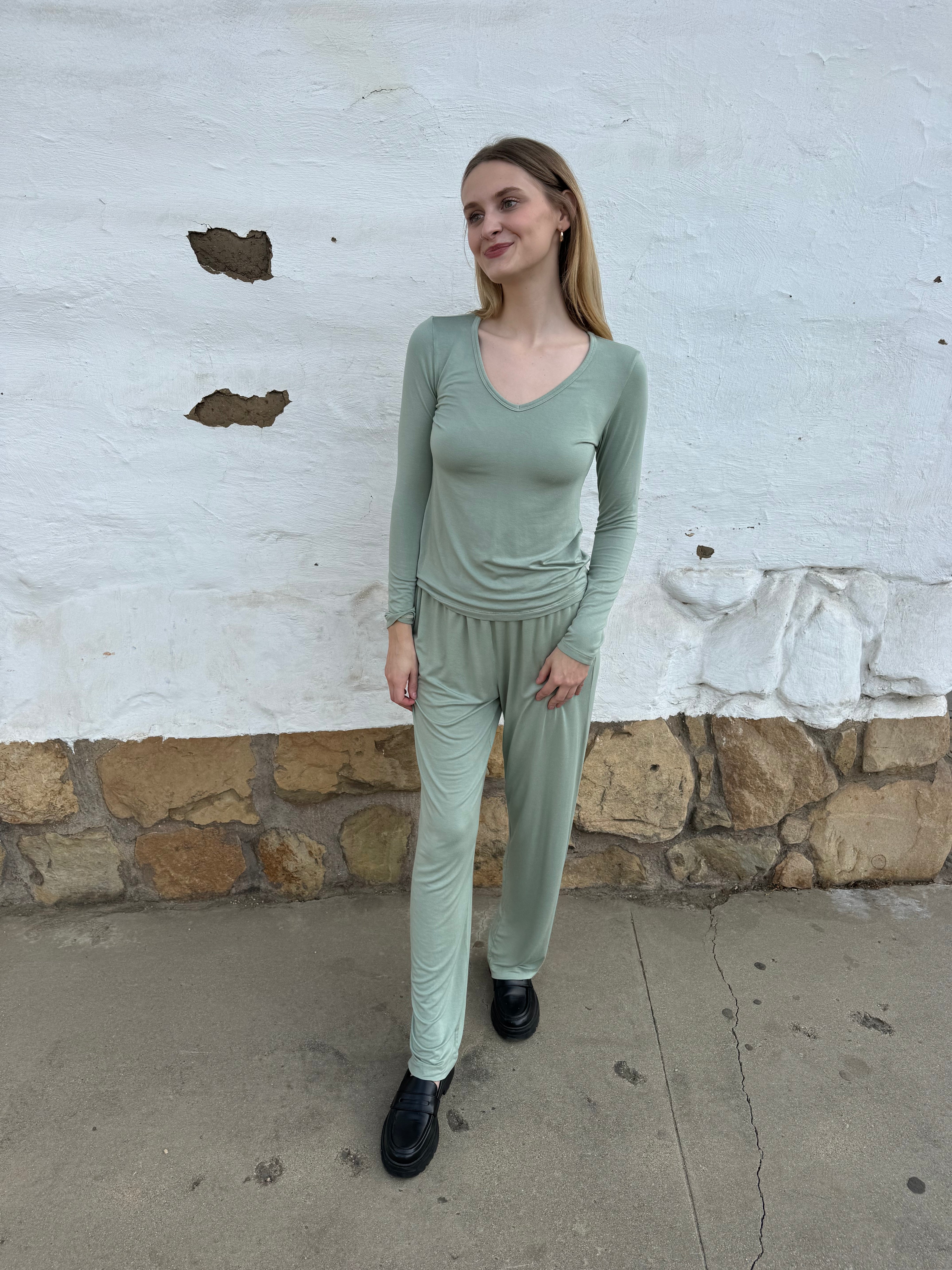 Softest Spa Pants - Agave Green