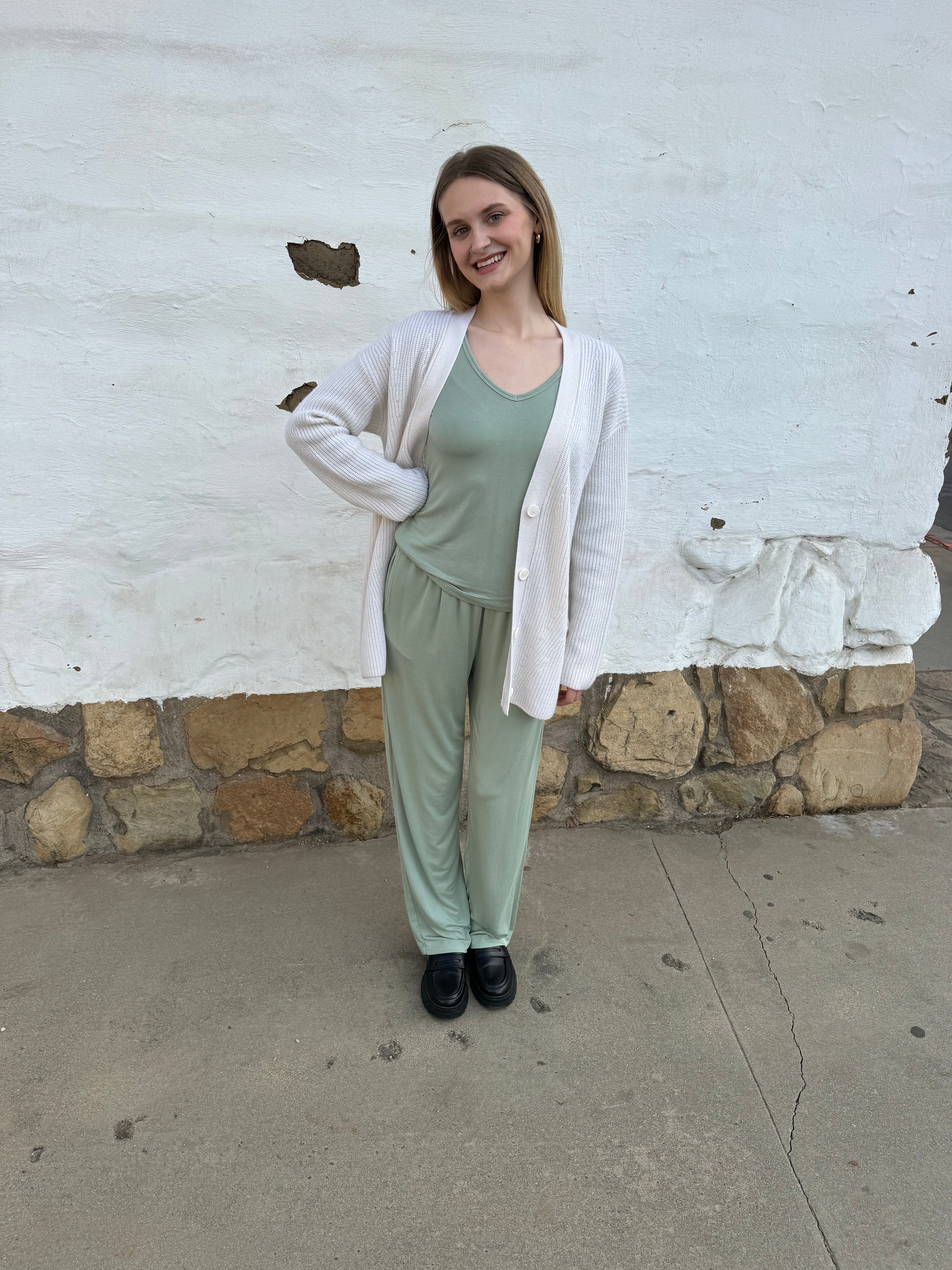 Softest Spa Pants - Agave Green