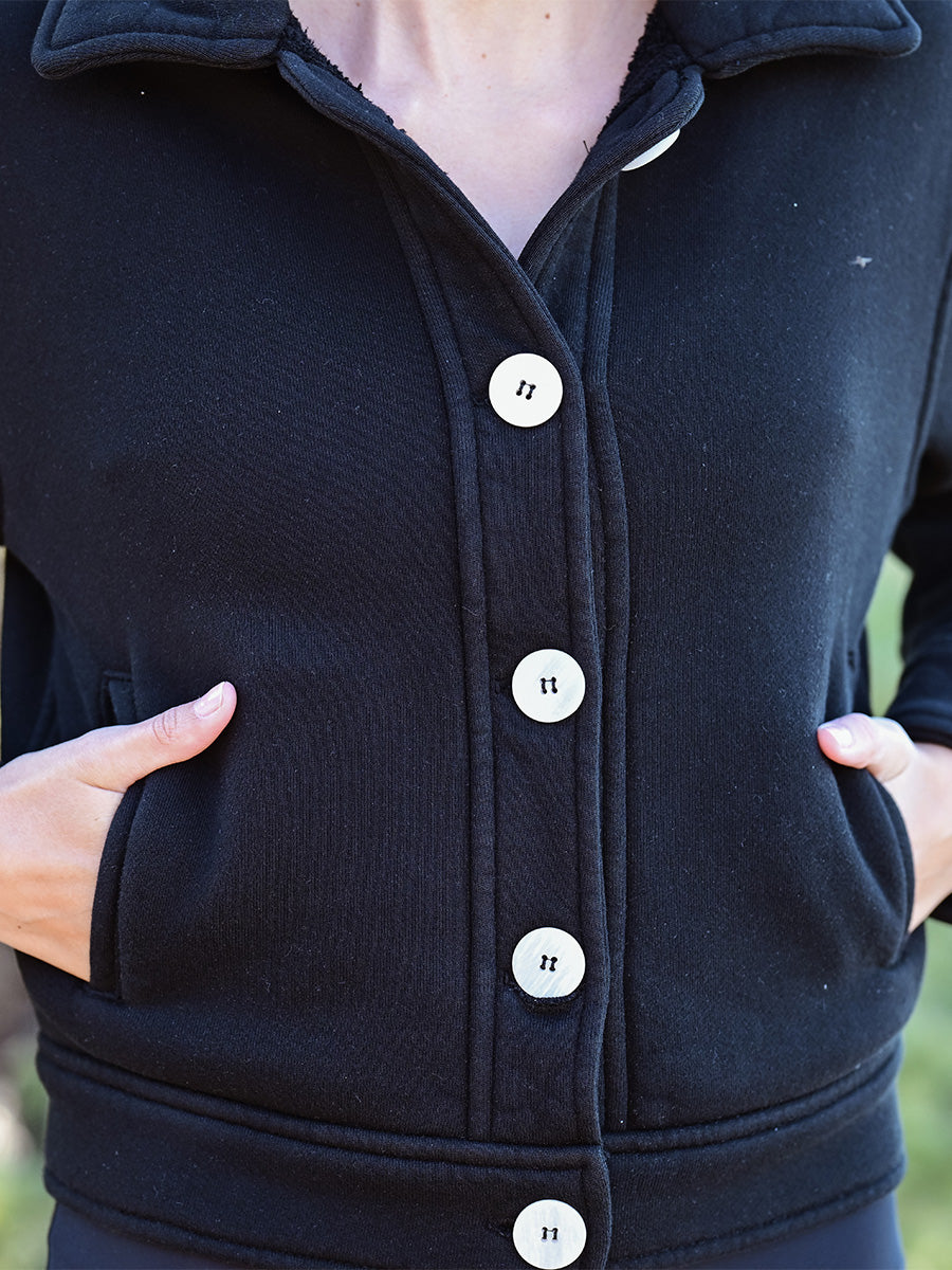 Cotton Fleece Jacket - Black