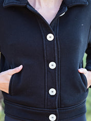 Cotton Fleece Jacket - Black