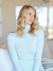 Soft Rib Turtleneck - Sky Blue