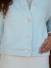 Cotton Fleece Jacket - Sky Blue