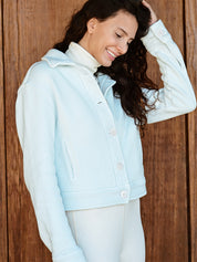 Cotton Fleece Jacket - Sky Blue