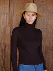 Soft Rib Turtleneck - Coffee