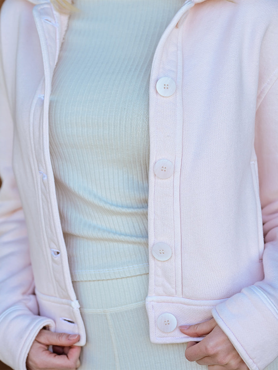 Cotton Fleece Jacket - Pink Rose
