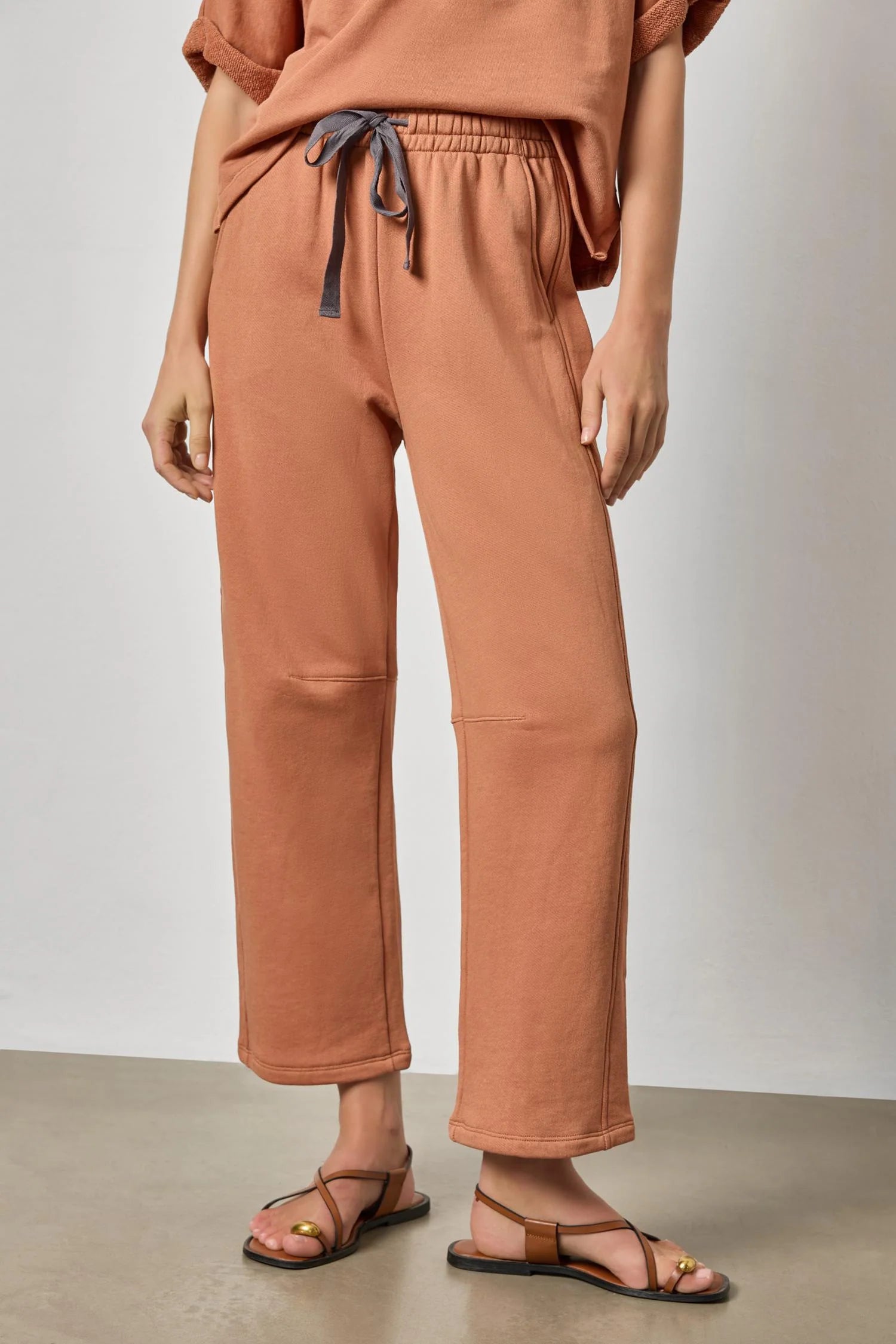 Side Panel Terry Pant - Carob