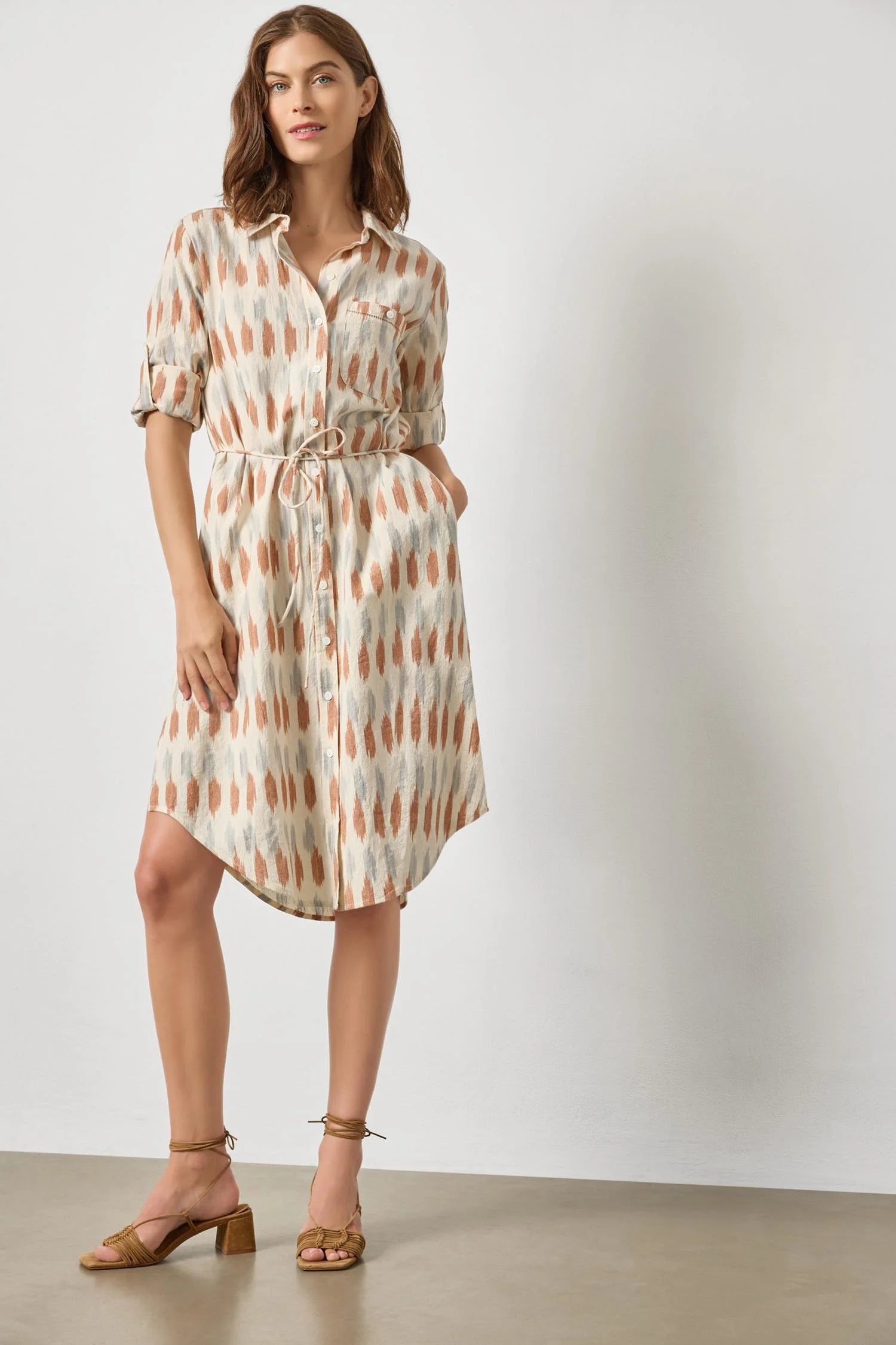 Ikat Shirt Dress - Carob Ikat