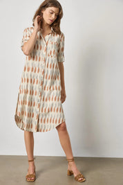 Ikat Shirt Dress - Carob Ikat