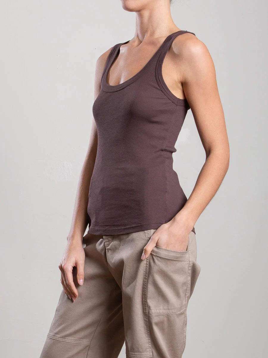 Cass Tank in Lightweight Rib - Bittersweet