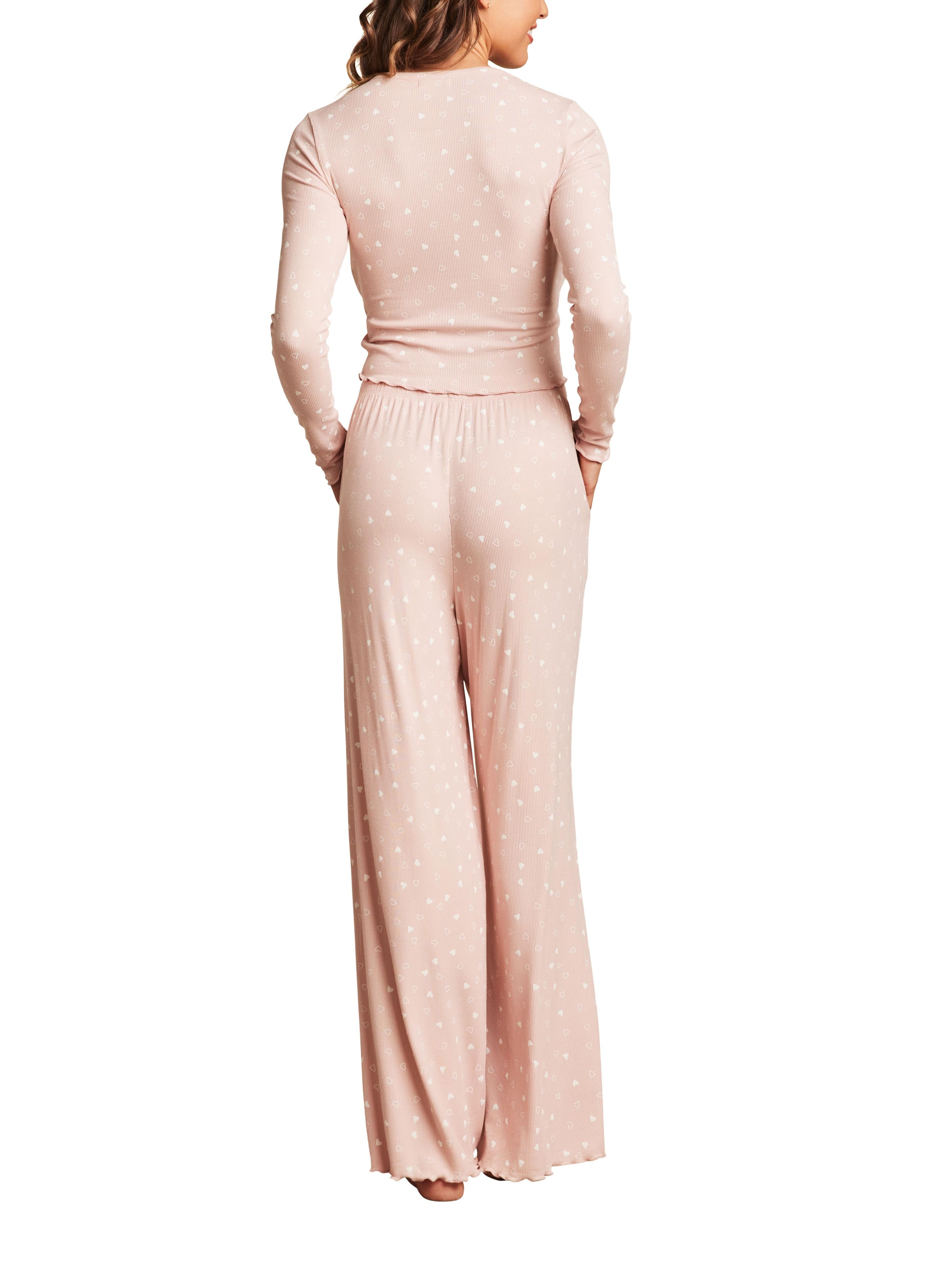 Ultra Soft Rib Lettuce Hem Wide Leg Pant