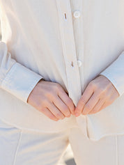 Linen Button Up Top - Sand