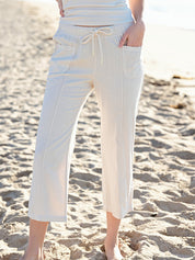 Linen Capri Pant - Sand