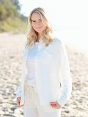 Linen Button Up Top - Coconut