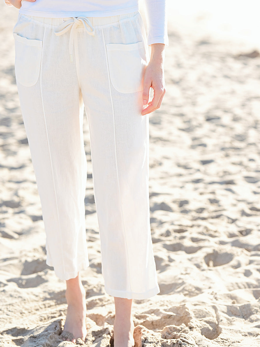 Linen Capri Pant - Coconut