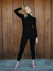 Soft Rib Turtleneck - Black