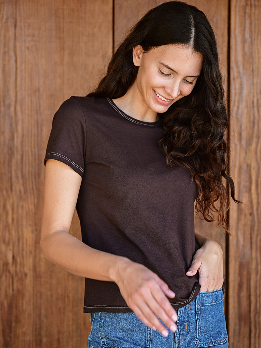 Organic Cotton Tee - Coffee