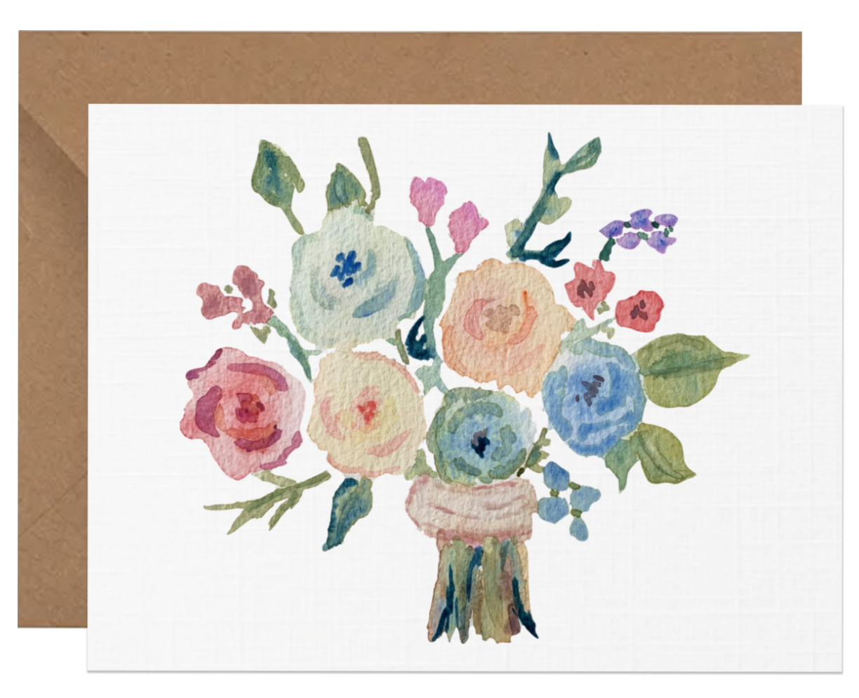 Blue Bouquet Card