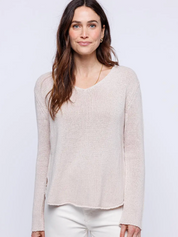 Round Edge V-Neck - Oatmeal