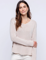 Round Edge V-Neck - Oatmeal