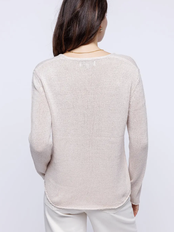 Round Edge V-Neck - Oatmeal