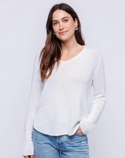 Round Edge V-Neck- Summer White