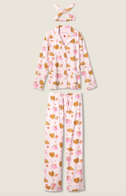 Brunch Club Breakfast 3-Piece Flannel PJ Set