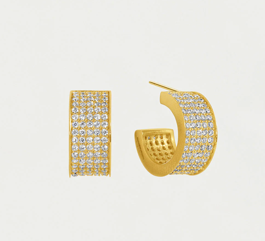 Petit Pavé Thick Huggie Hoops