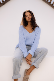 Spencer Knit Sweater - Sky