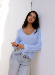 Spencer Knit Sweater - Sky