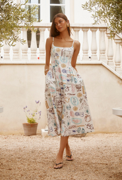 Ansley Dress - Off White Picnic