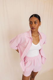 Lima Short - Carnation Stripe