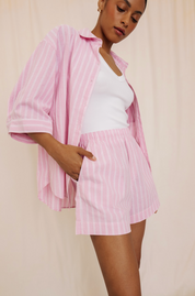 Lima Short - Carnation Stripe