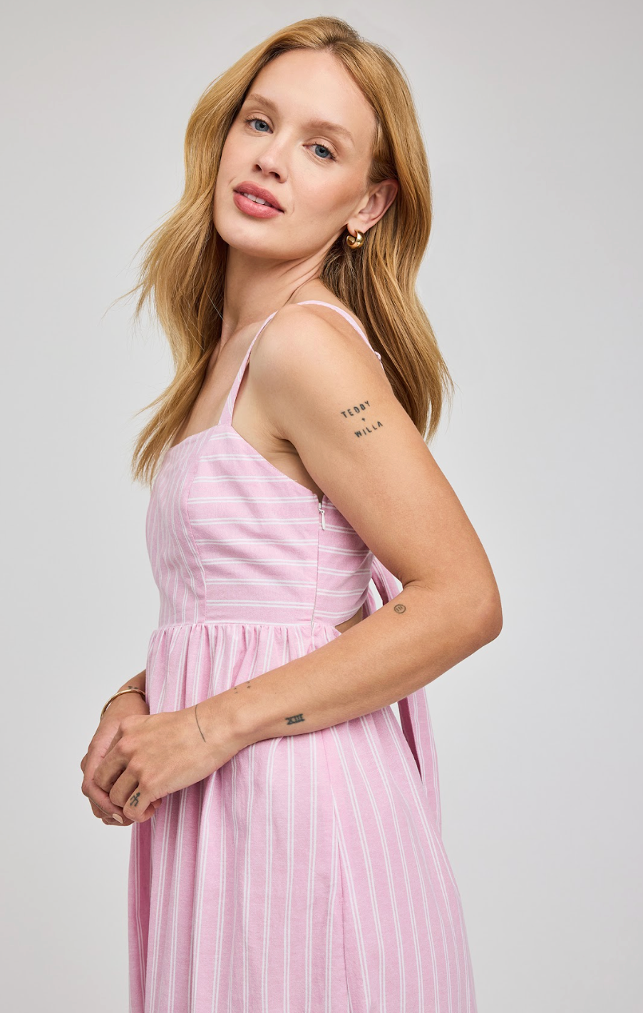 Alicia Dress - Carnation Stripe