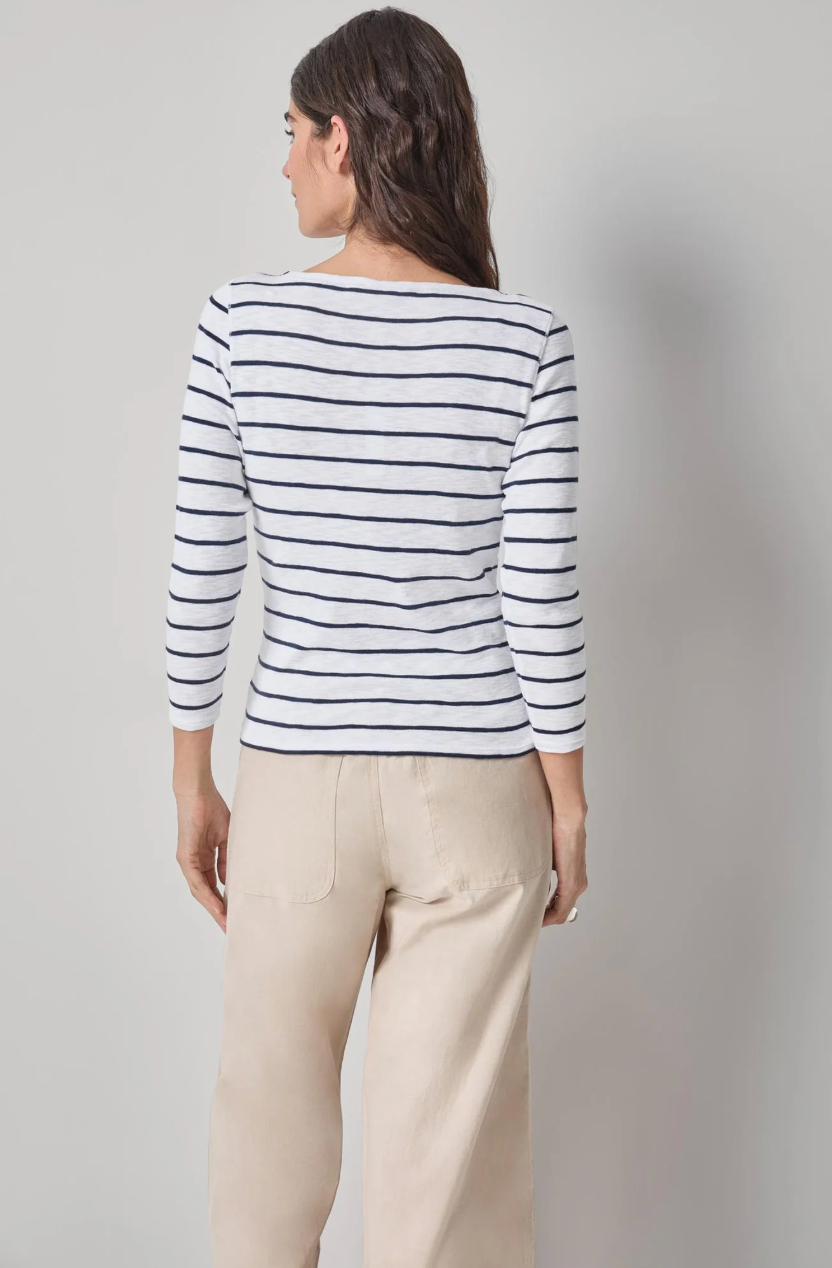 Striped Boatneck - Navy
