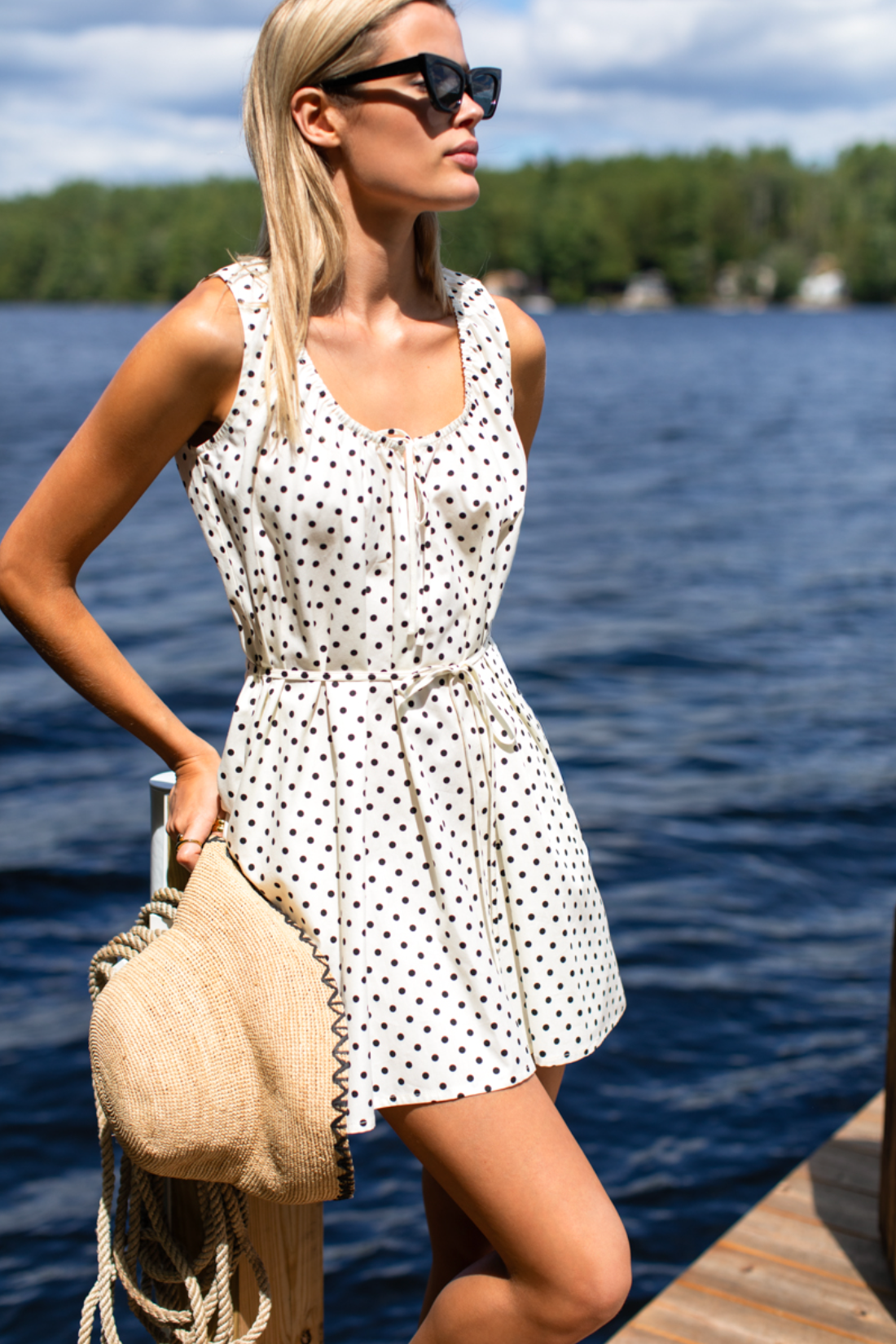 Atelier Scoop Dress - Ivory Dot