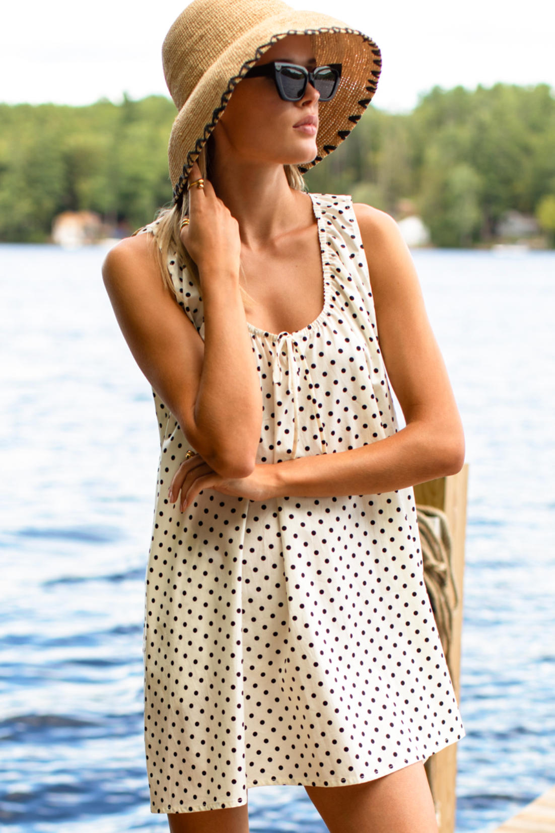 Atelier Scoop Dress - Ivory Dot