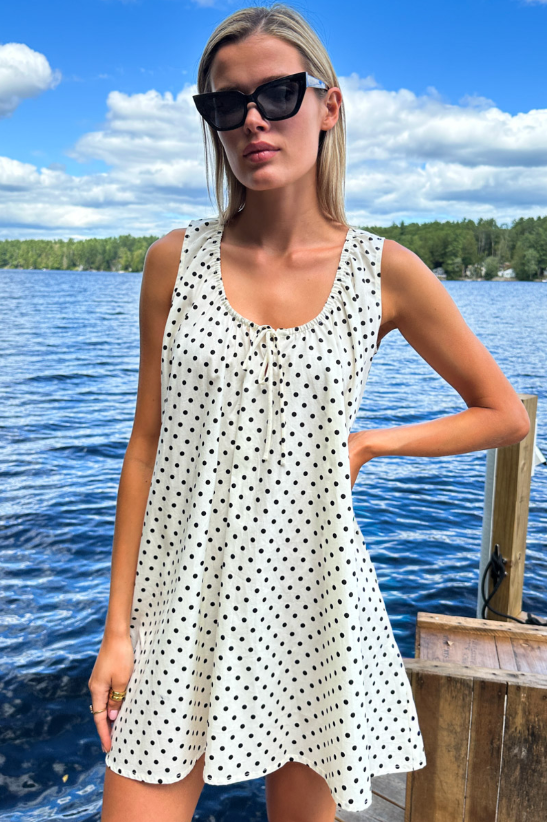 Atelier Scoop Dress - Ivory Dot