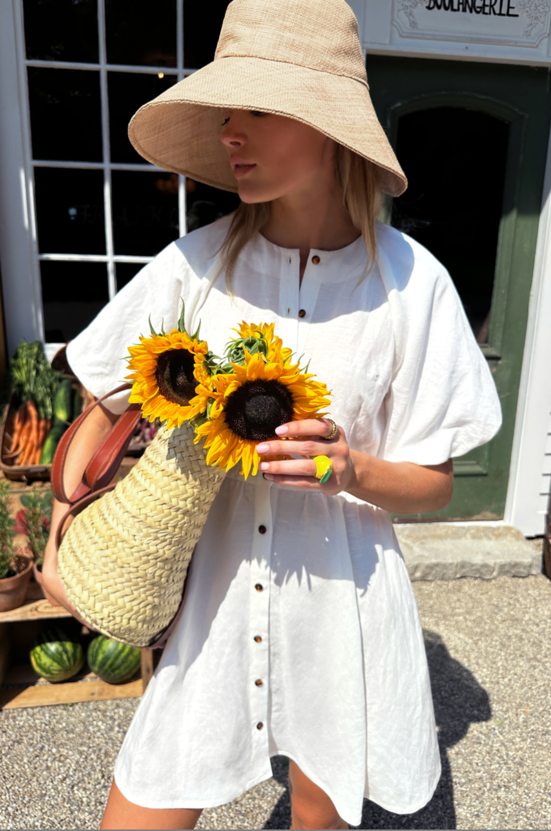Bastille Short Dress - Star White Linen