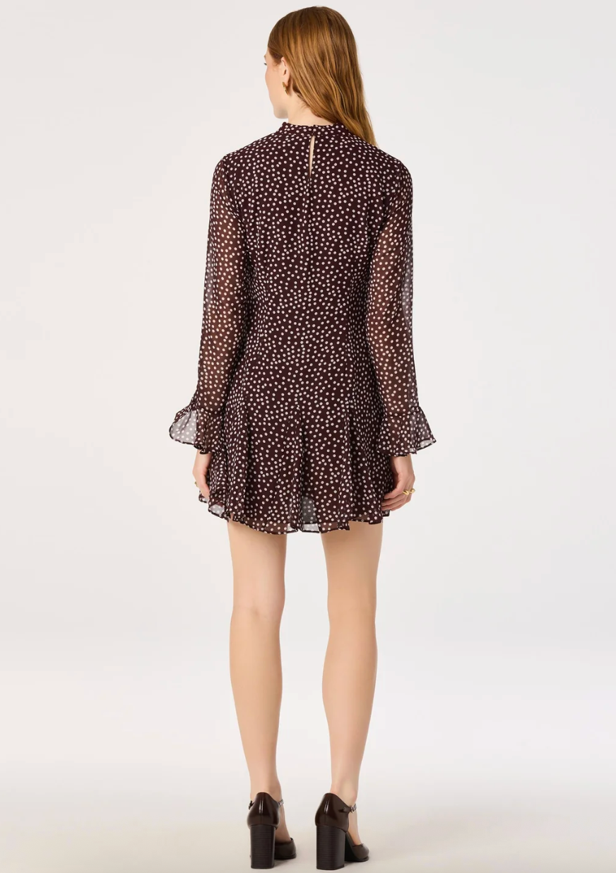 Tasha Dress - Brown Polka Dot
