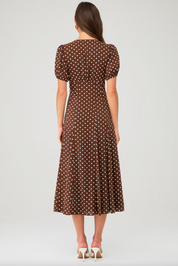 Anika Dress - Brown Dot