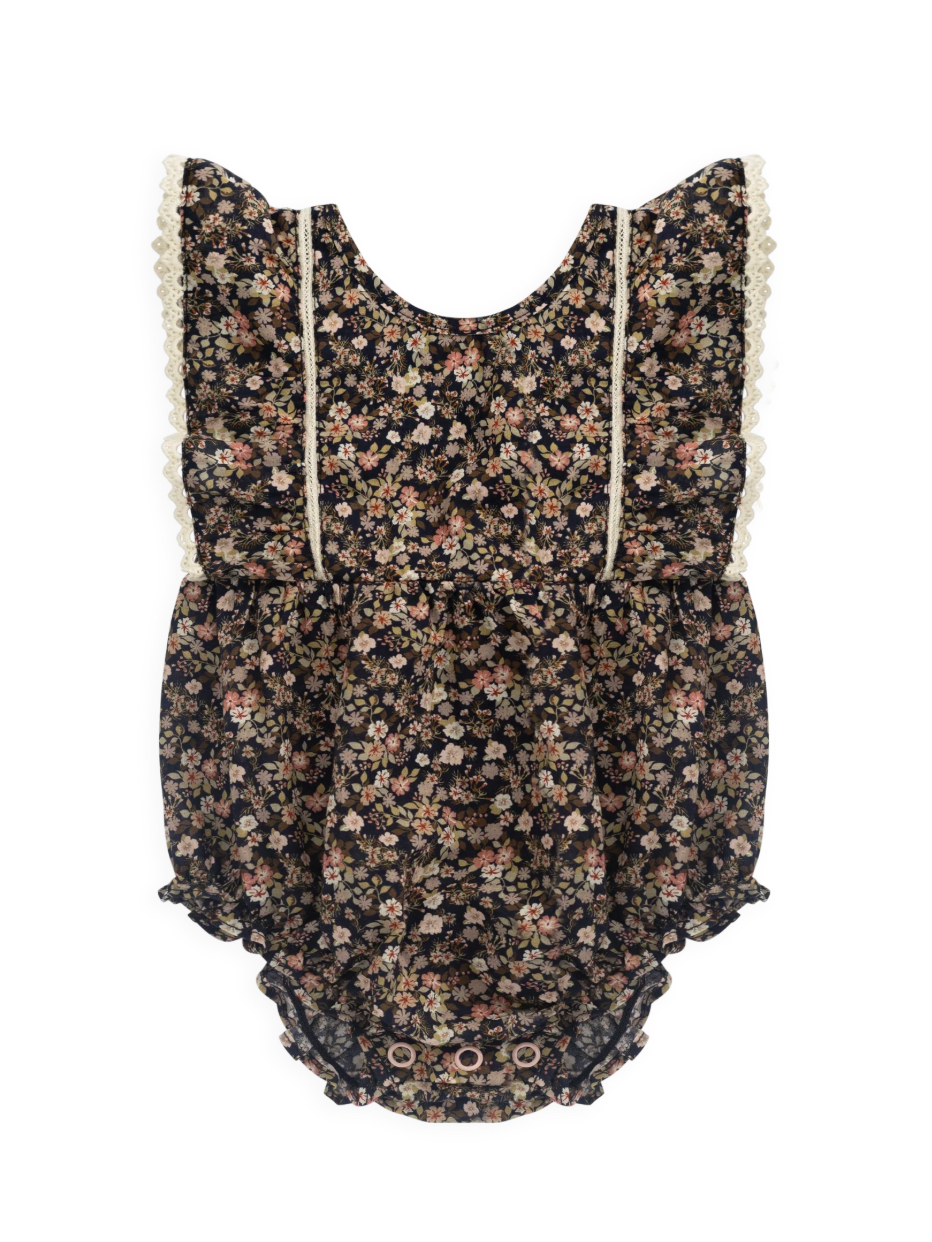 Organic Cotton Beatrice Playsuit - Luca Floral
