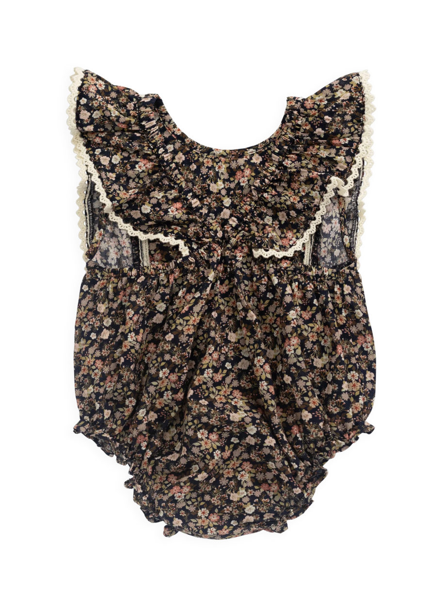 Organic Cotton Beatrice Playsuit - Luca Floral