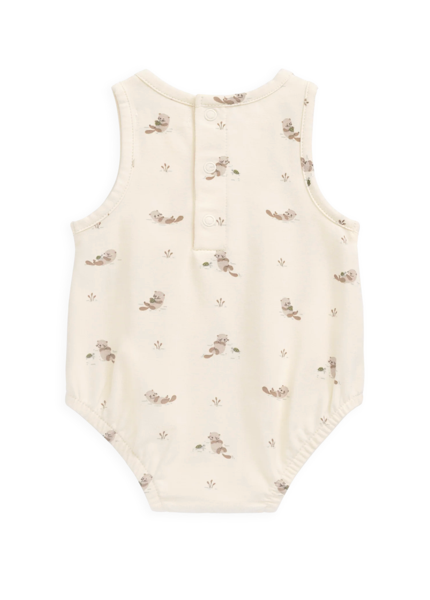 Organic Cotton Lionel Playsuit - Otter Buddies Tofu