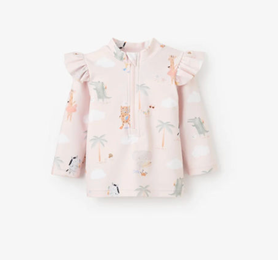 Seaside Safari Rash Guard - Pink