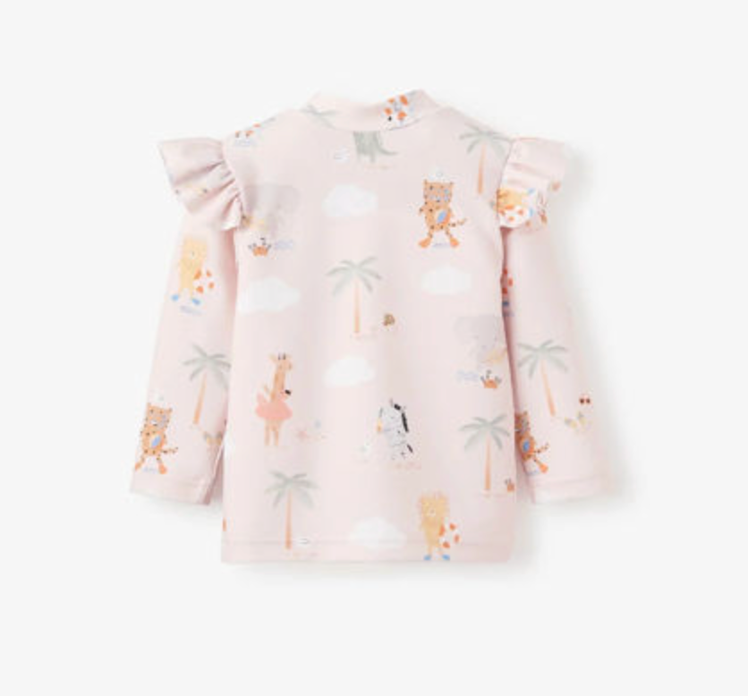 Seaside Safari Rash Guard - Pink